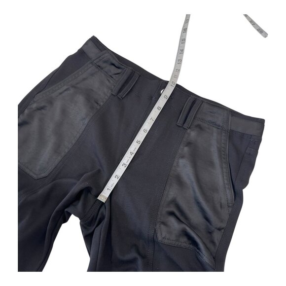 WHITE HOUSE BLACK MARKET Womens Black Satin Patchwork The Straight Crop Pants 6L - Picture 6 of 16